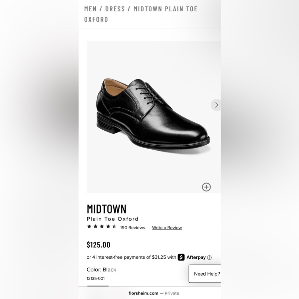 Florsheim Men's Midtown Plain Toe Oxford Extra wide - Picture 9 of 11